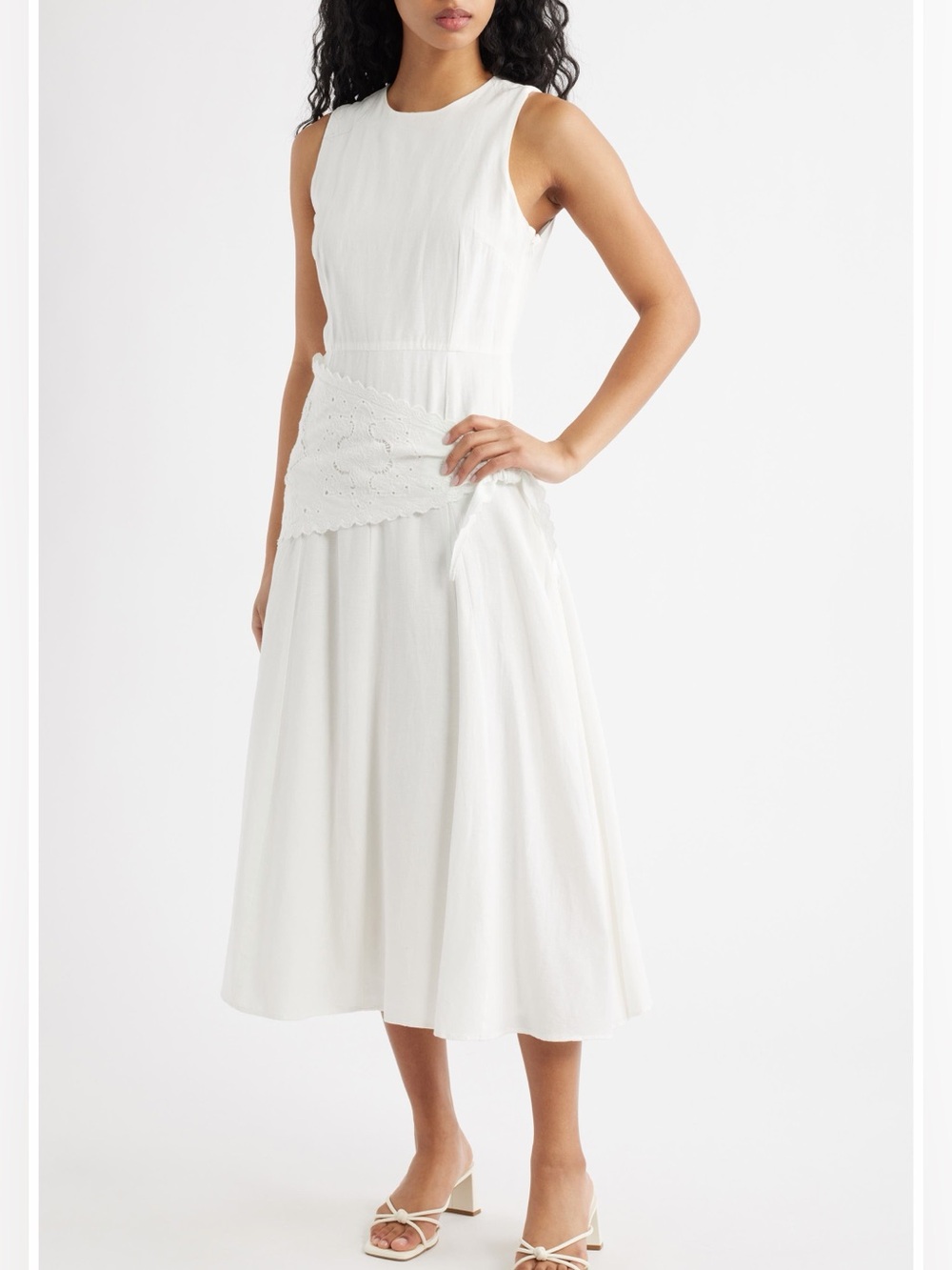 Embroidered Handkerchief Midi Dress
MANGO US 8 White